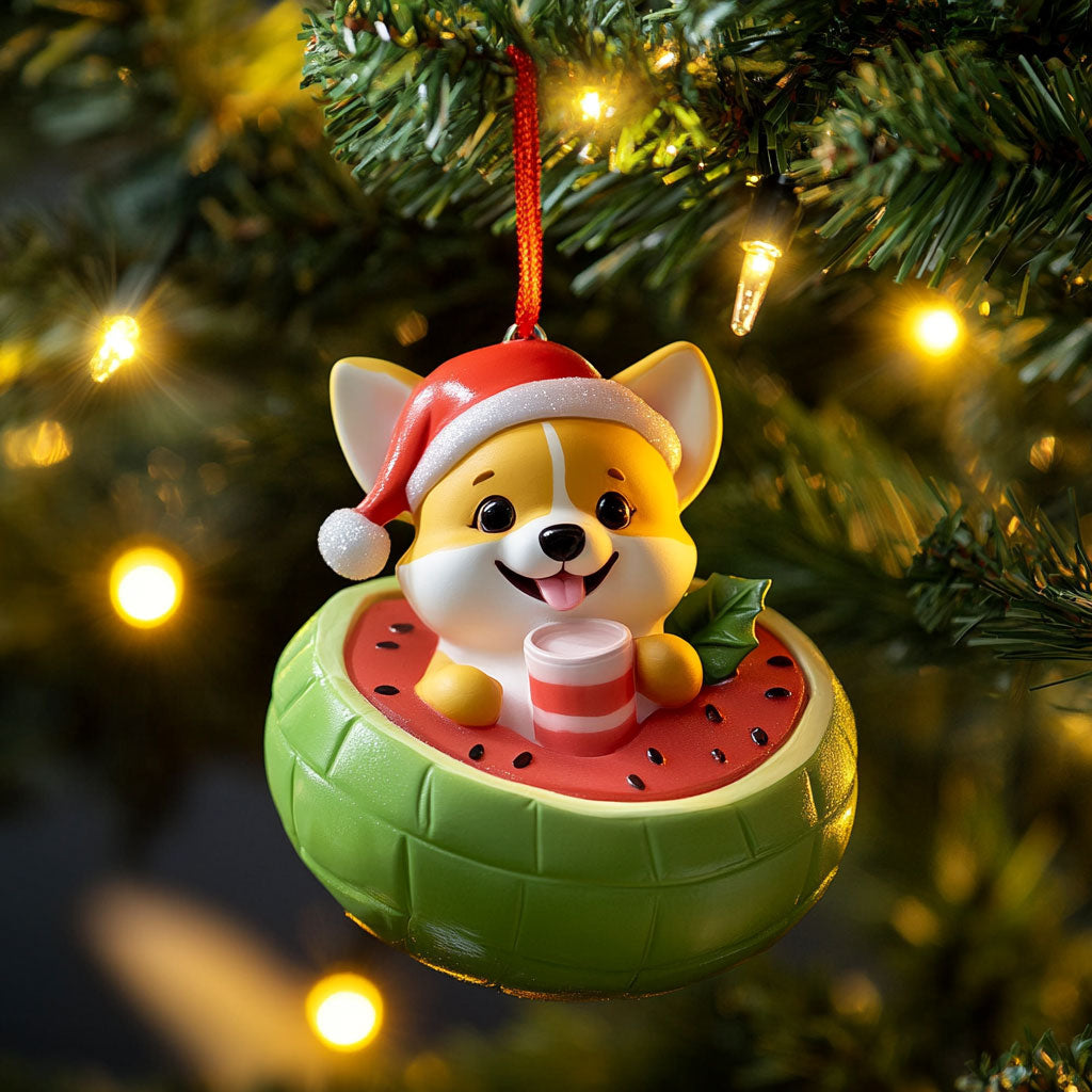 Merry Corgi WN1610095CL Christmas Ornament