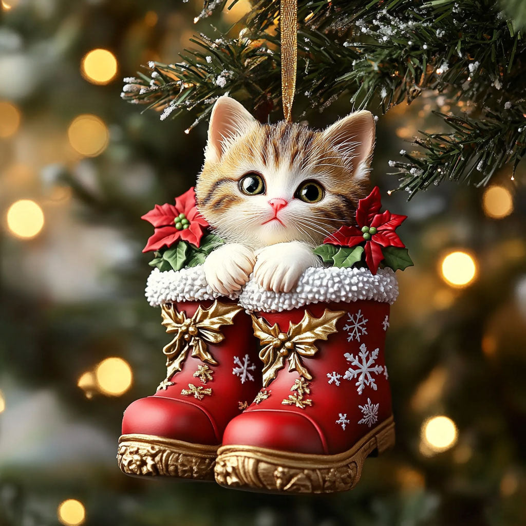 Cat In The Boot WN0811026CL Christmas Ornament