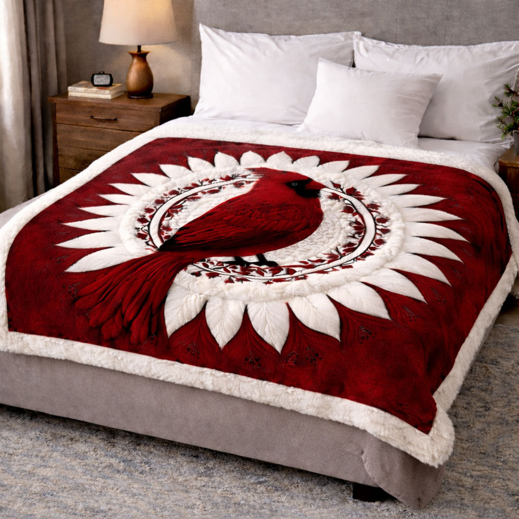Majestic Red Cardina KL2601001CL Faux Fur Throw Blanket