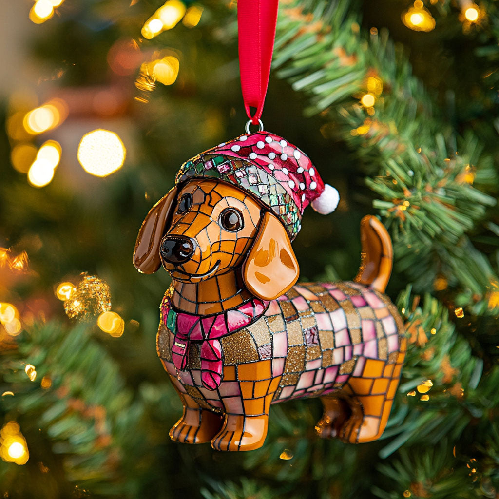 Golden Dachshund WN1510054CL Christmas Ornament
