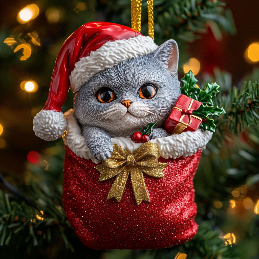 British Shorthair Charm CW2411065CL Christmas Ornament