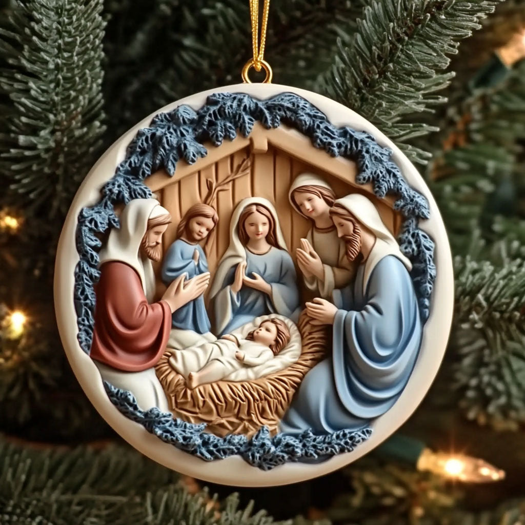 Christian Sacred Birth WN1610039CL Christmas Ornament