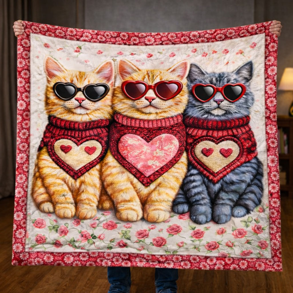 Love Trio Kitties KL2101006CL Faux Fur Throw Blanket