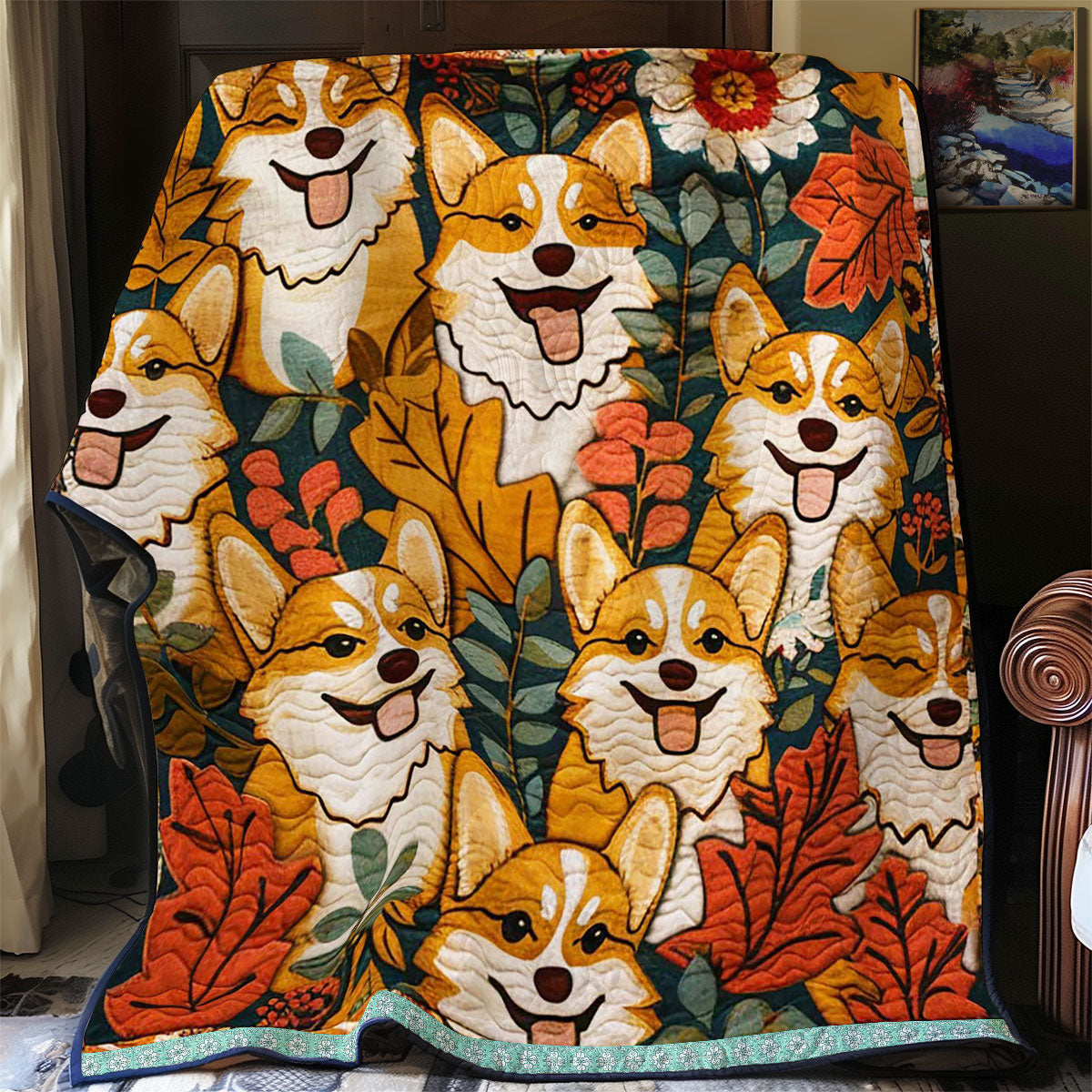 Cute Corgi WJ1309001CL Quilt