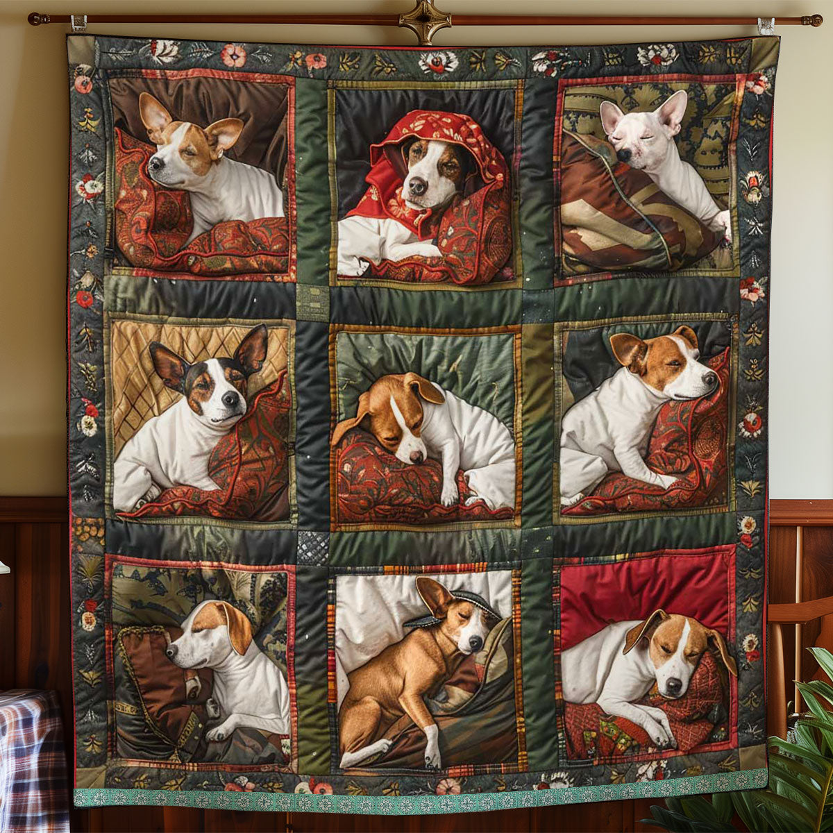 Jack Russell Furry Comforter WN1209024CL Quilt