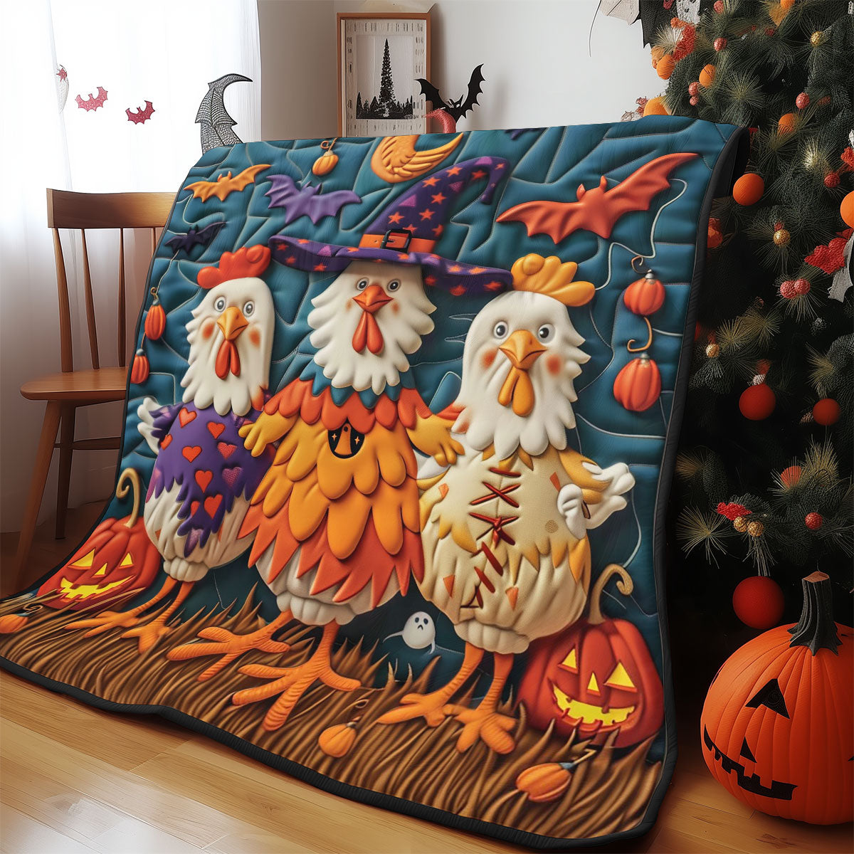 Chicken Halloween WO2908006CL Quilt