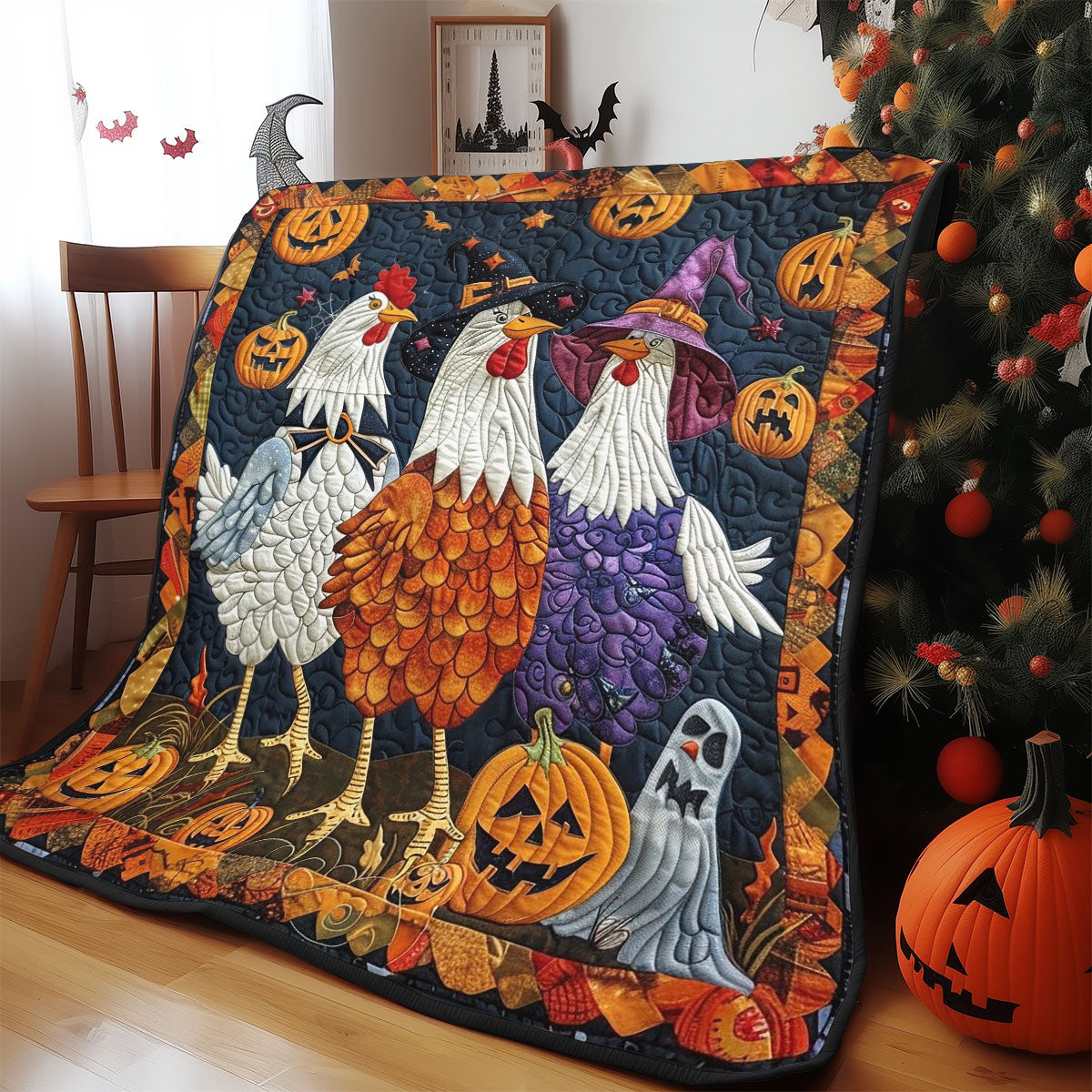 Chickens Halloween WO2908002CL Quilt