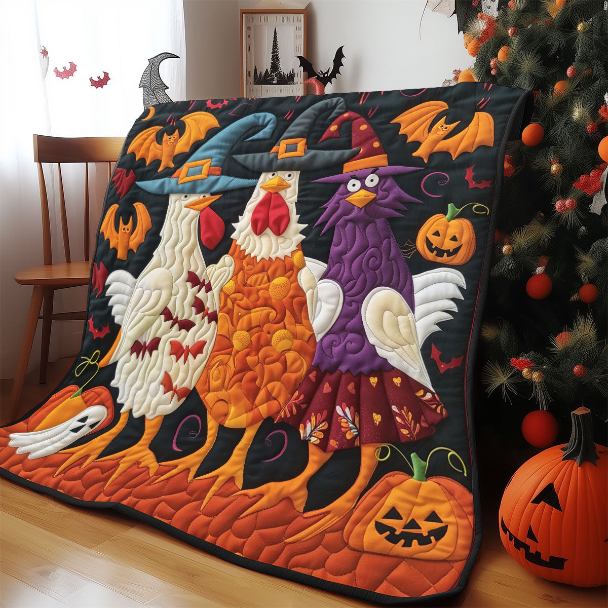 Chickens Halloween WO2908005CL Quilt