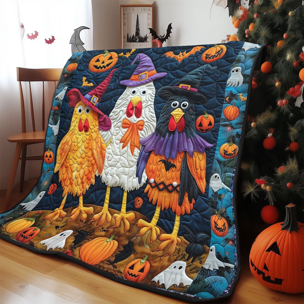 Chickens Halloween WO2908008CL Quilt