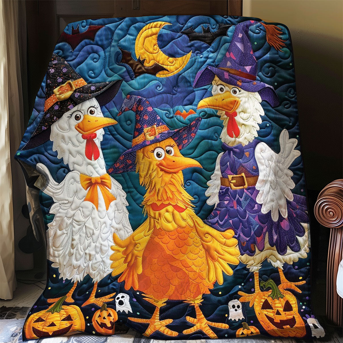 Chickens Halloween WO2908007CL Quilt