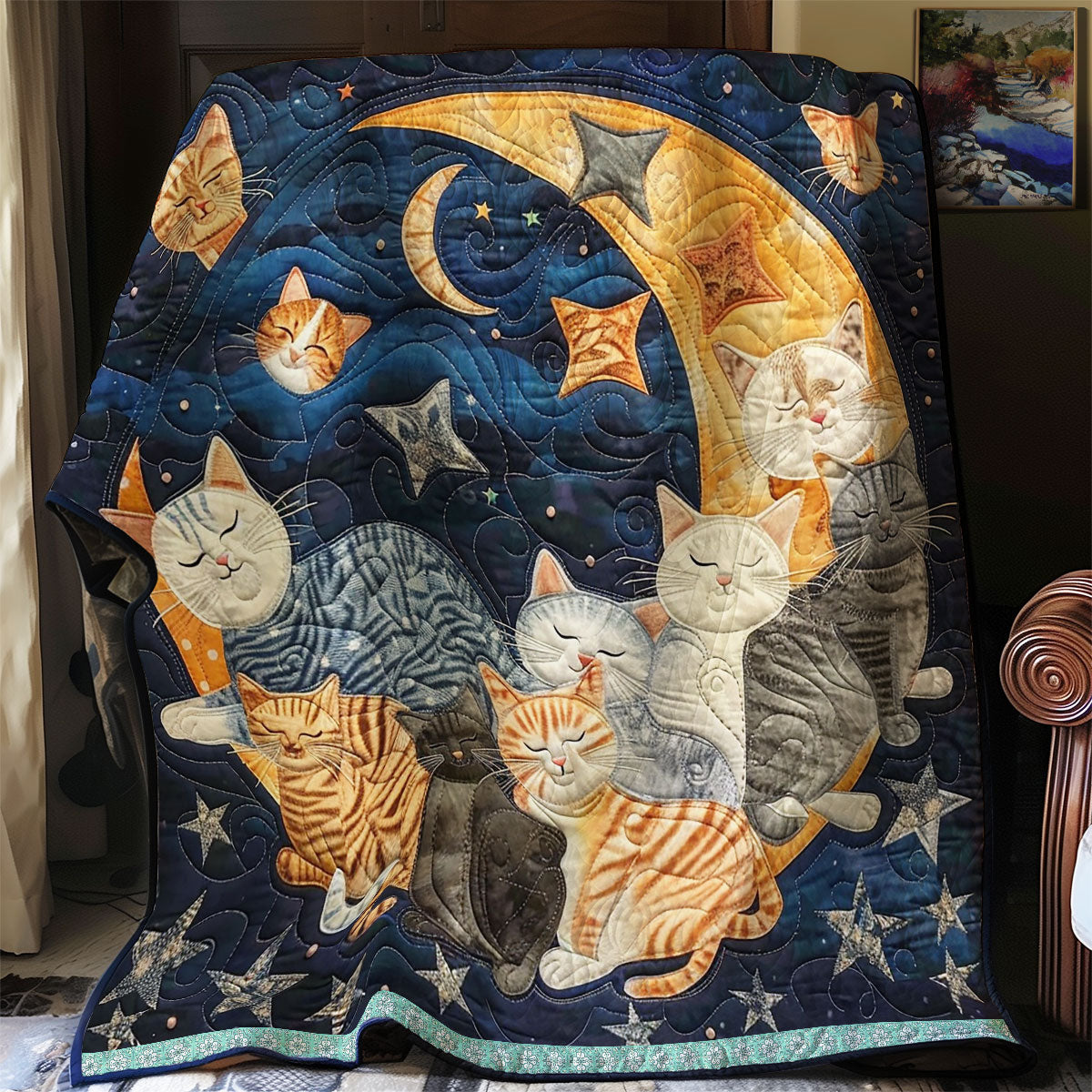 Cats' Lunar Nap WN0909094CL Quilt