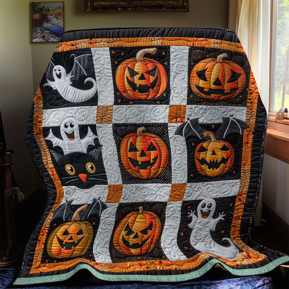 Eerie Halloween Pumpkin WN2908051CL Quilt