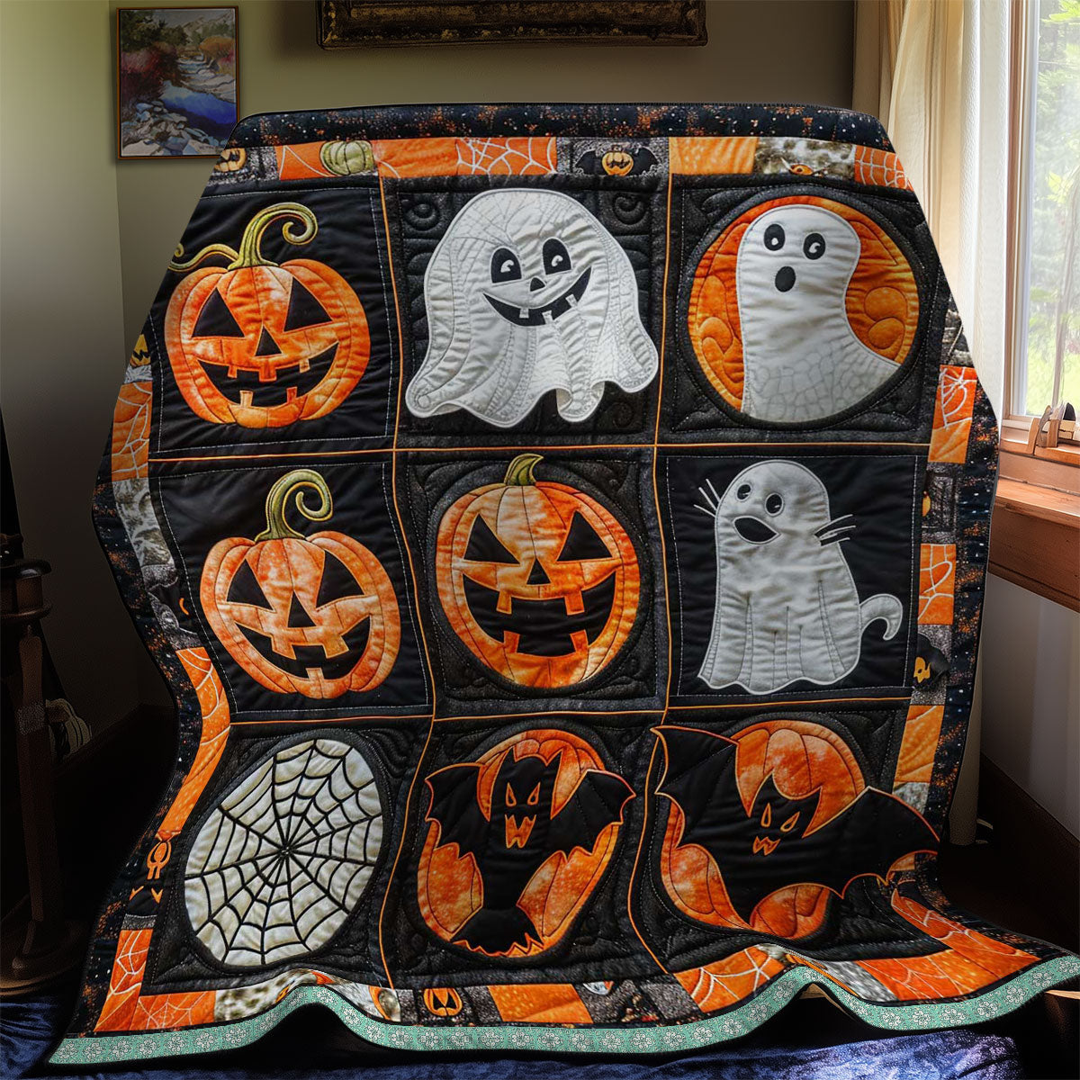 Haunted Halloween Pumpkins WN2908054CL Quilt
