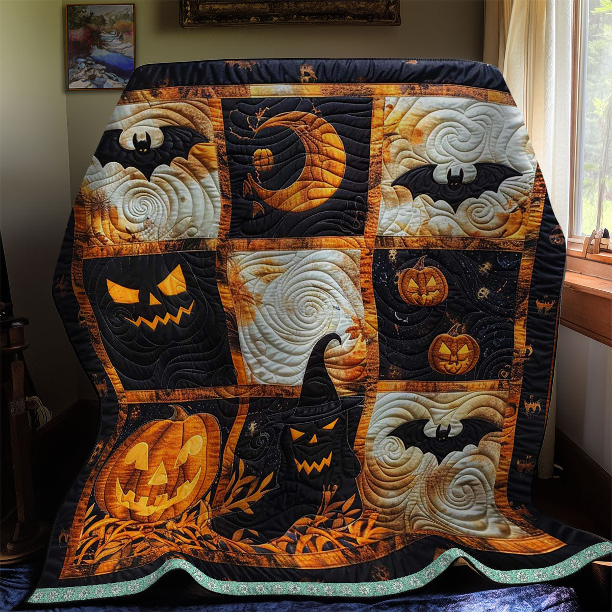 Spooky Halloween Cats WN2908046CL Quilt