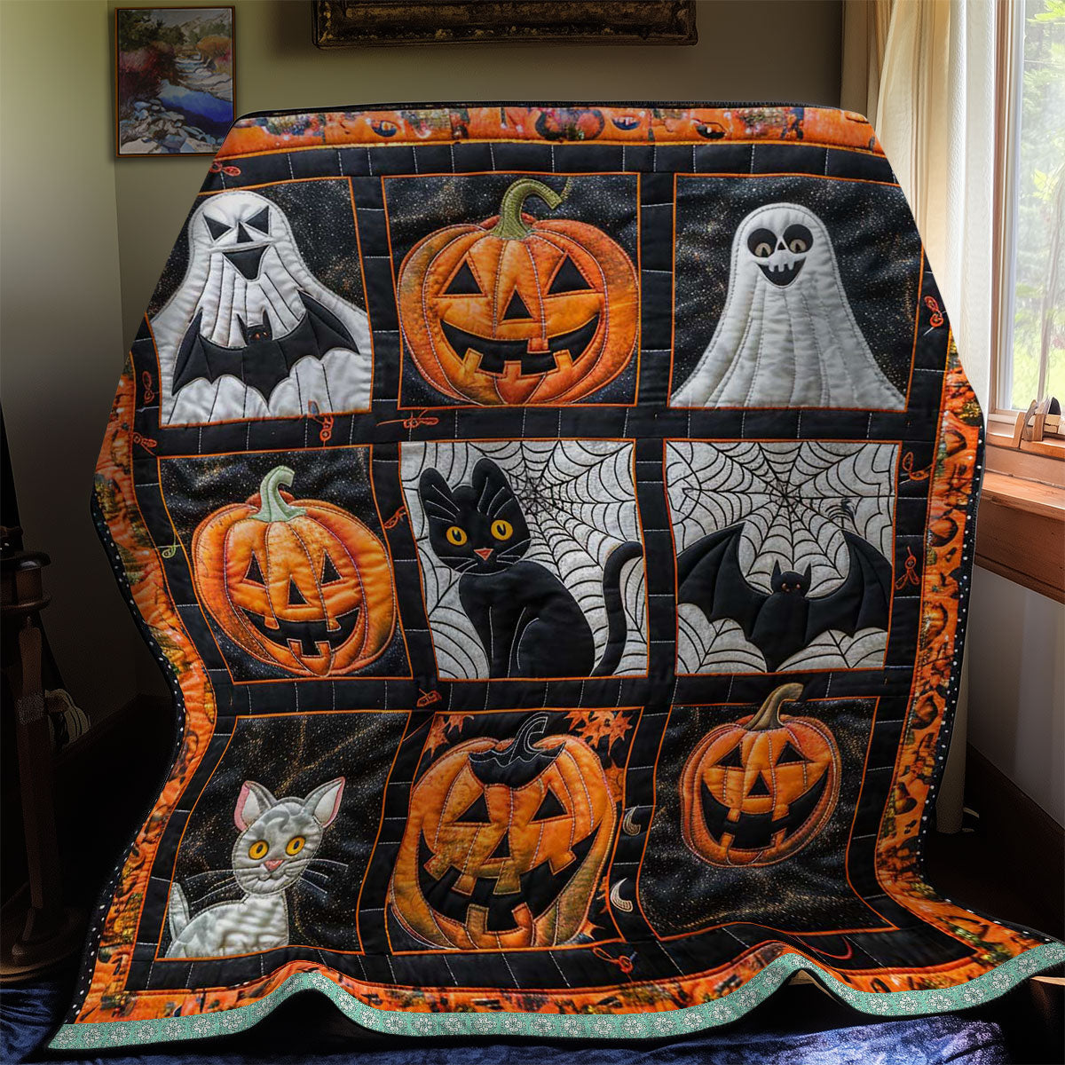Spooky Halloween Webs WN2908053CL Quilt