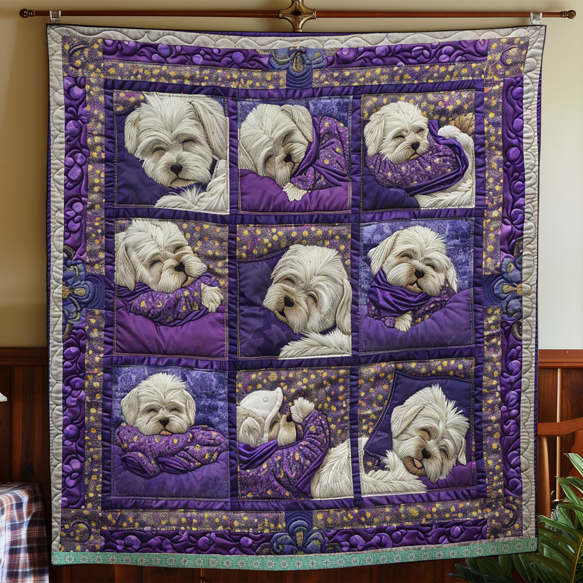 Bichon Frise Cuddle WWN1209068CL Quilt