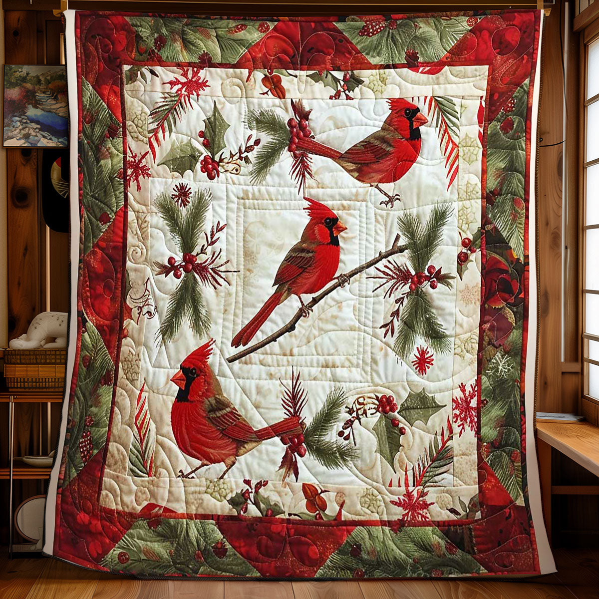 Cardinal's Christmas Song WN1608015CL Quilt