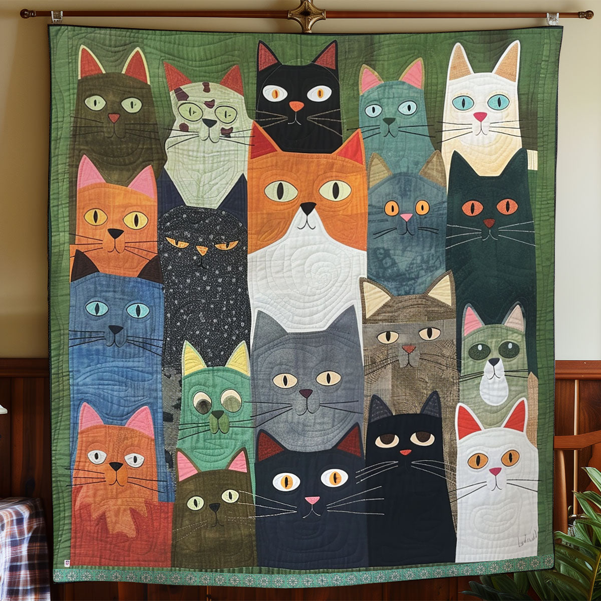 Cats' Bold Eyes WN0909087CL Quilt