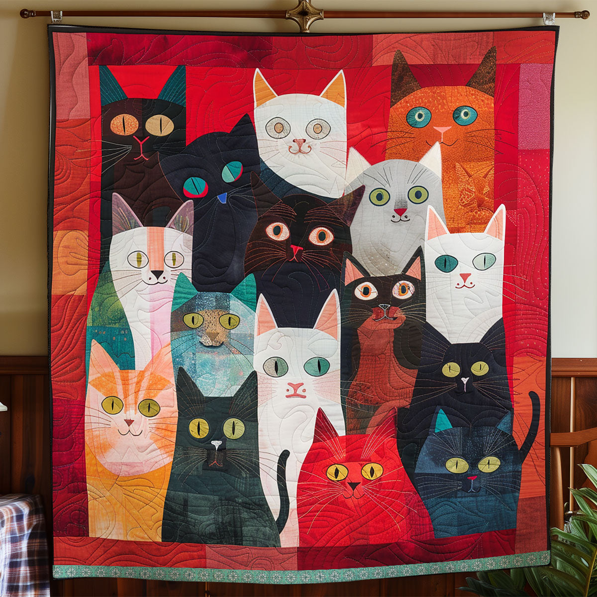 Cats' Curious Gaze WN0909085CL Quilt