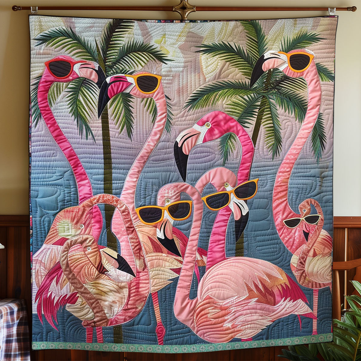 Chic Flamingo Vibes WN0909039CL Quilt