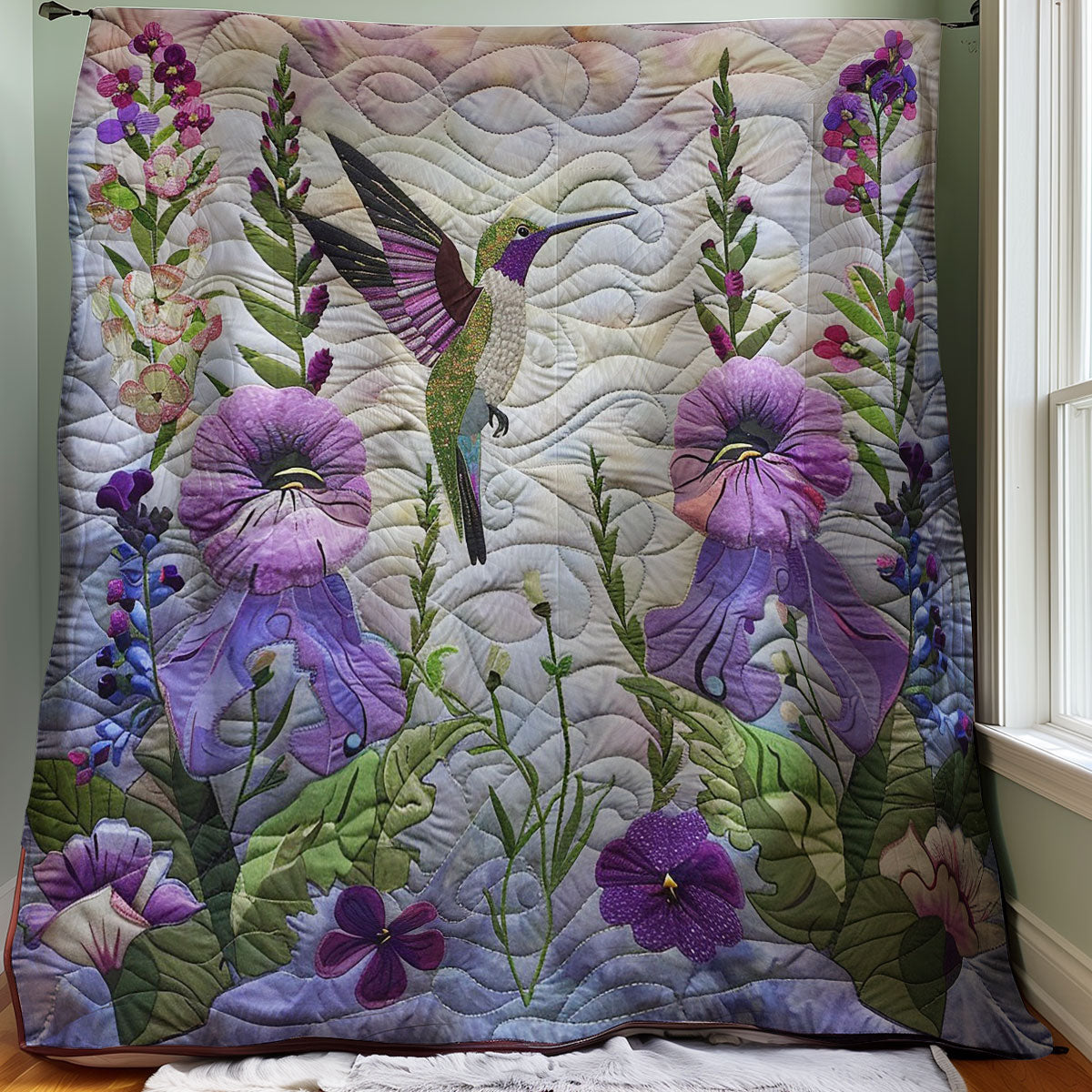 Purple Memories Hummingbirds WM1508060CL Quilt