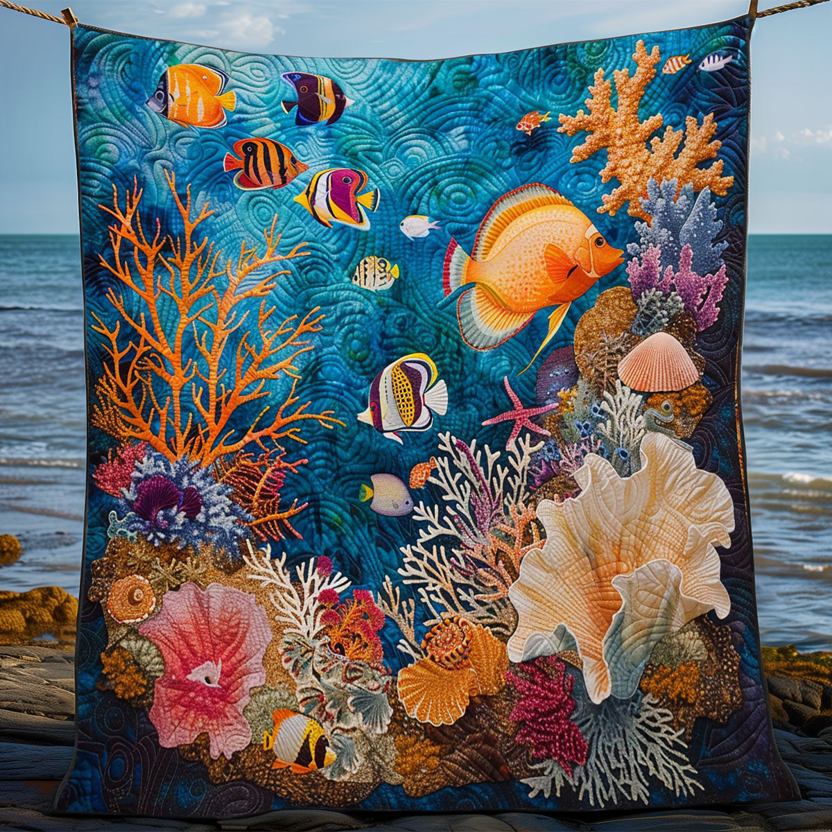 Corals And Fish WO2108022CL Quilt