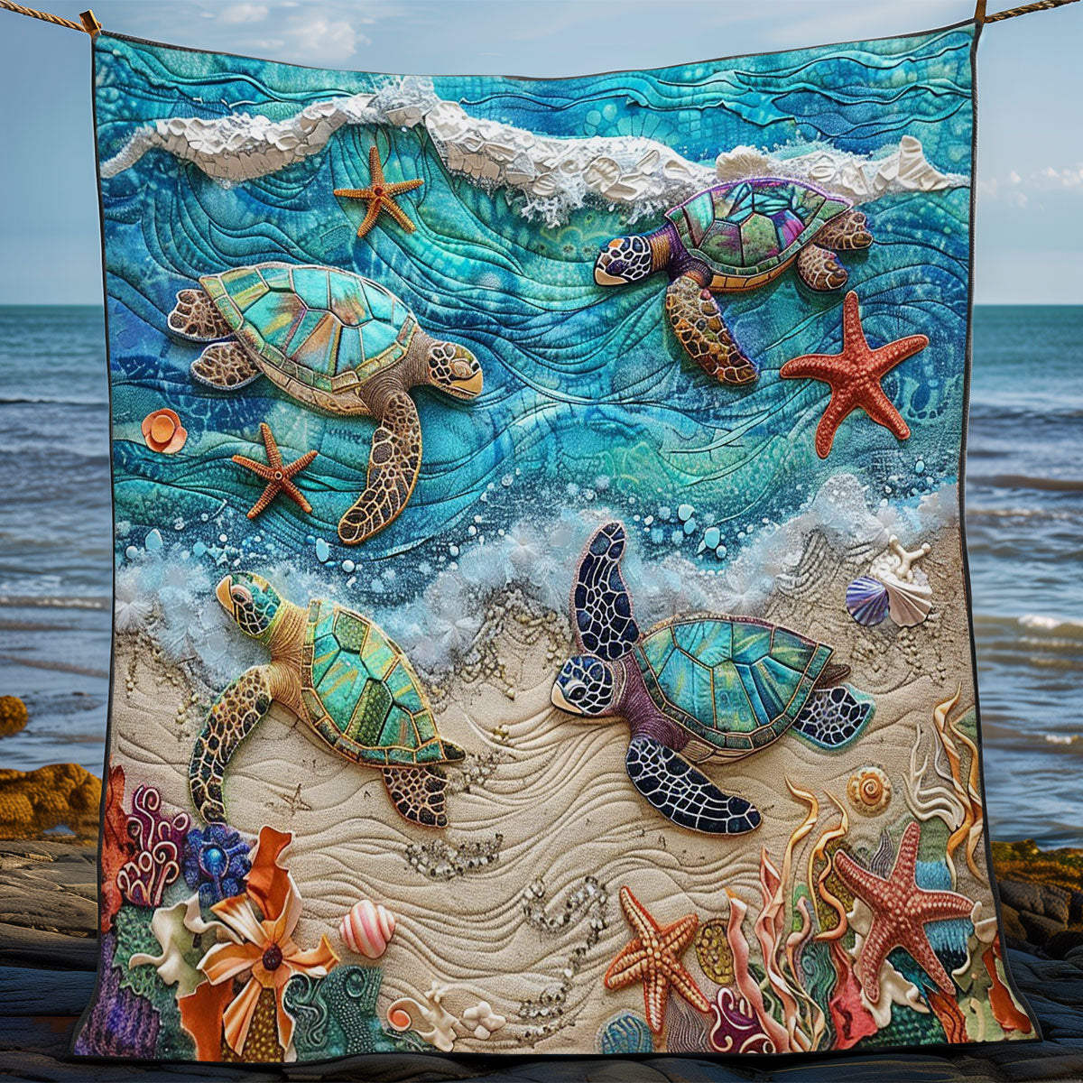 Sand Turtle Parade WM1908024CL Quilt
