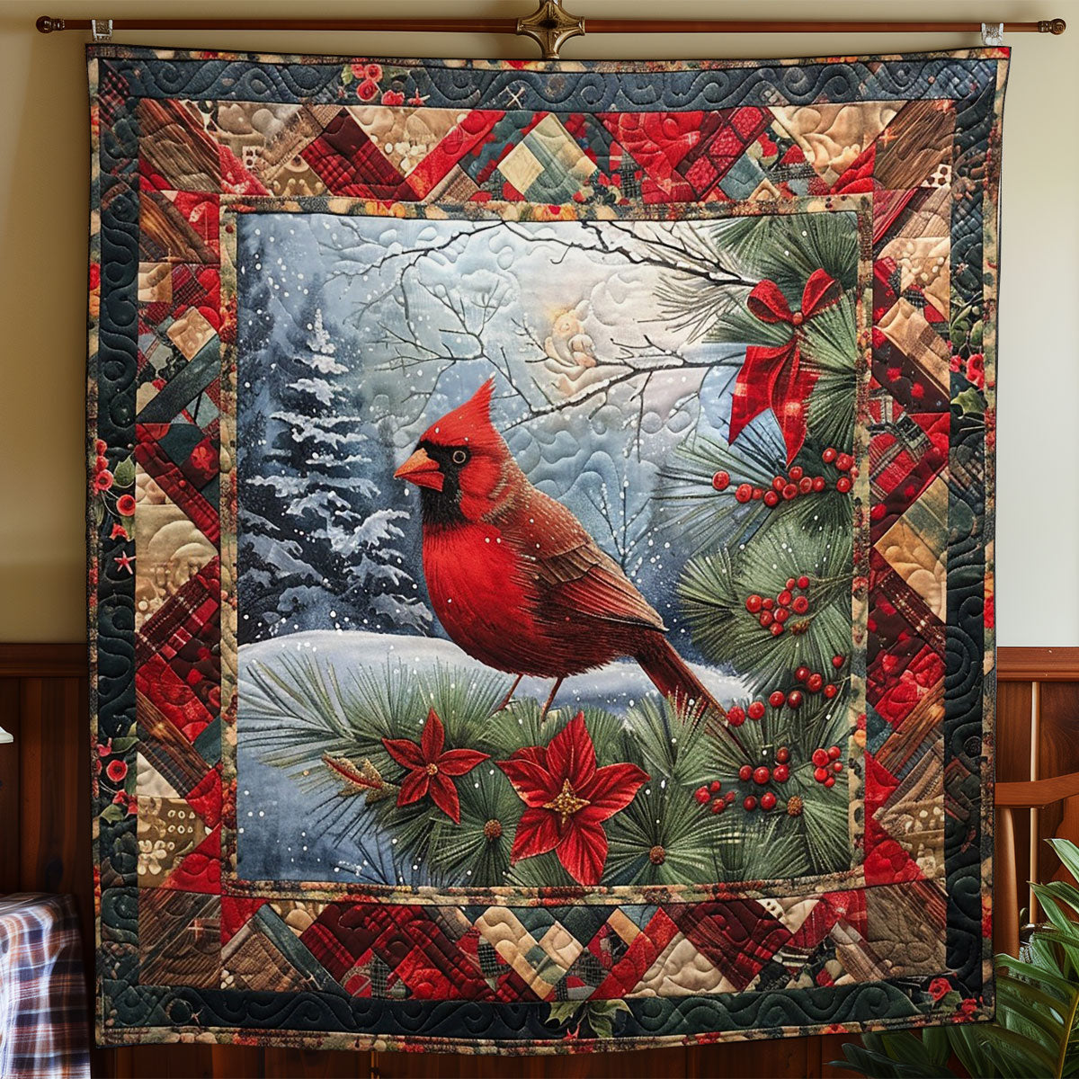 Cardinal In The Winter WO2208010CL Quilt