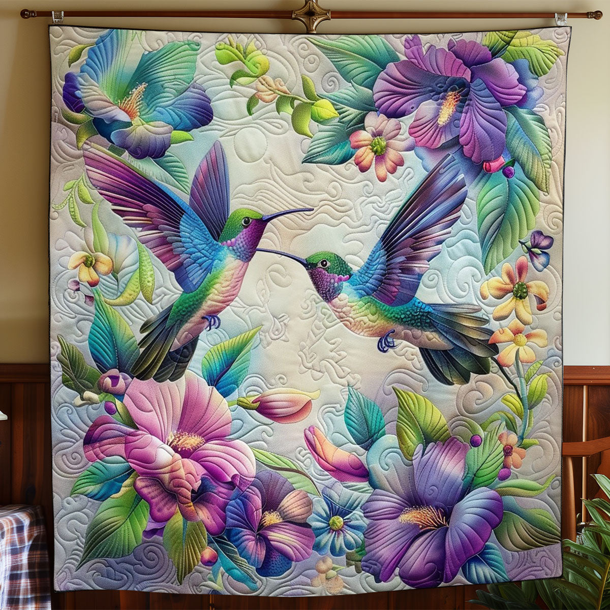 Hummingbirds And Floral WO2908018CL Quilt