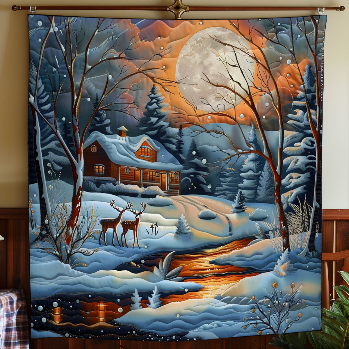 The Deer’s Cozy Corner WO2208004CL Quilt