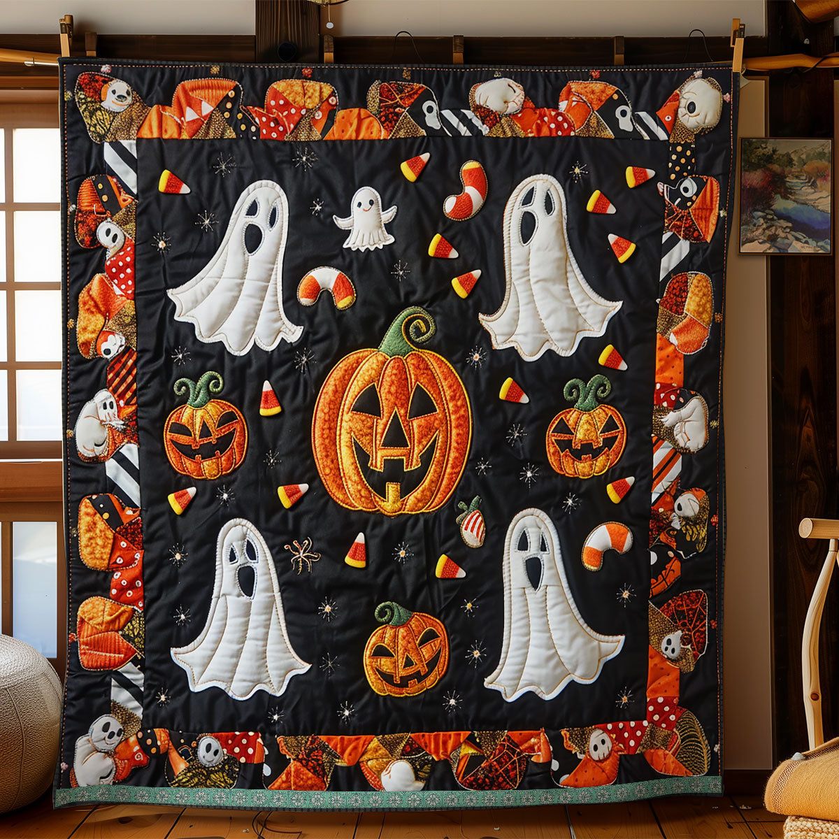 Fright Pumpkins XR1009003CL Quilt