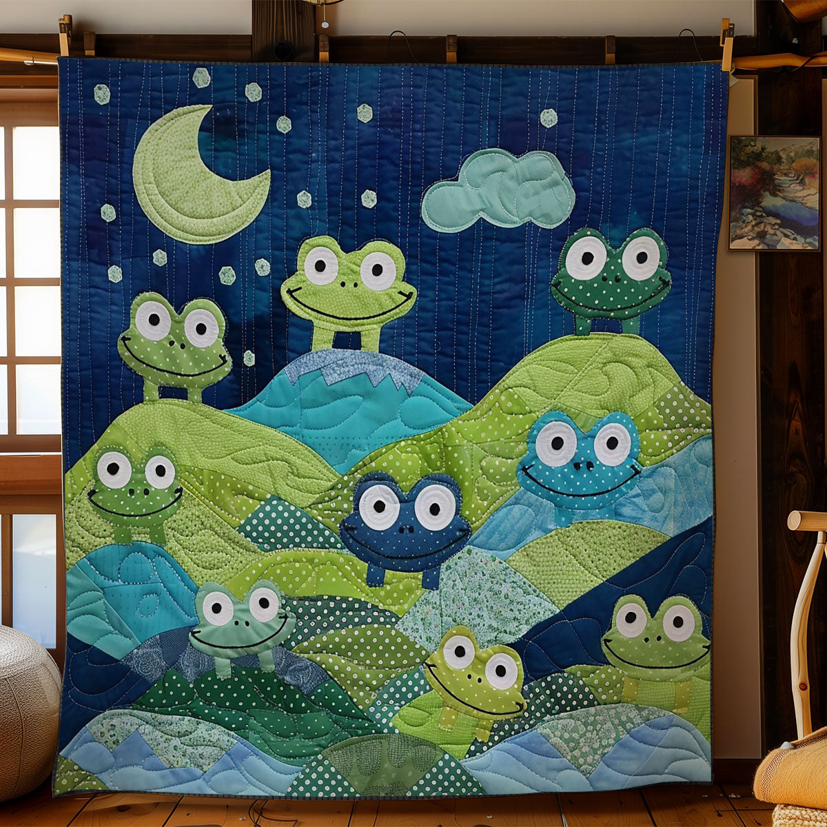 Frog Funny WO2308026CL Quilt