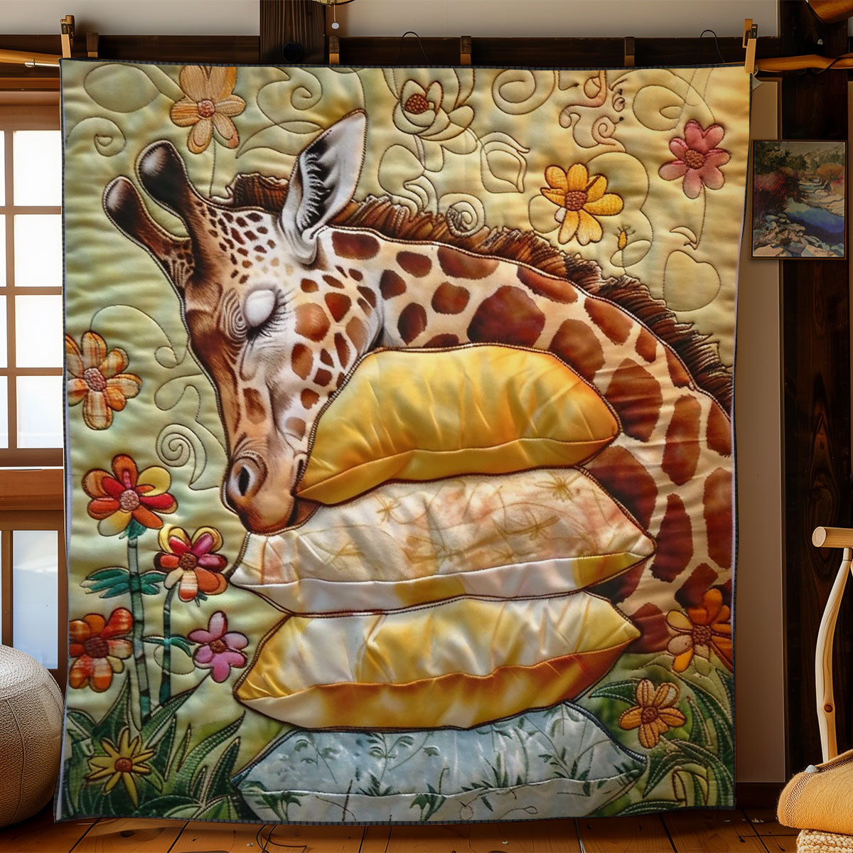 Giraffe Is Sleeping WO2108013CL Quilt