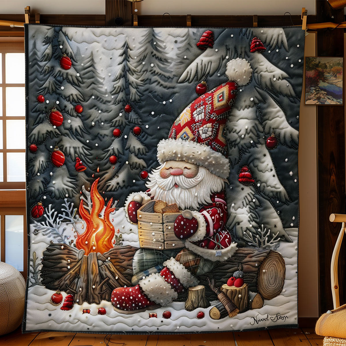 Gnomes By The Fire WO2908032CL Quilt