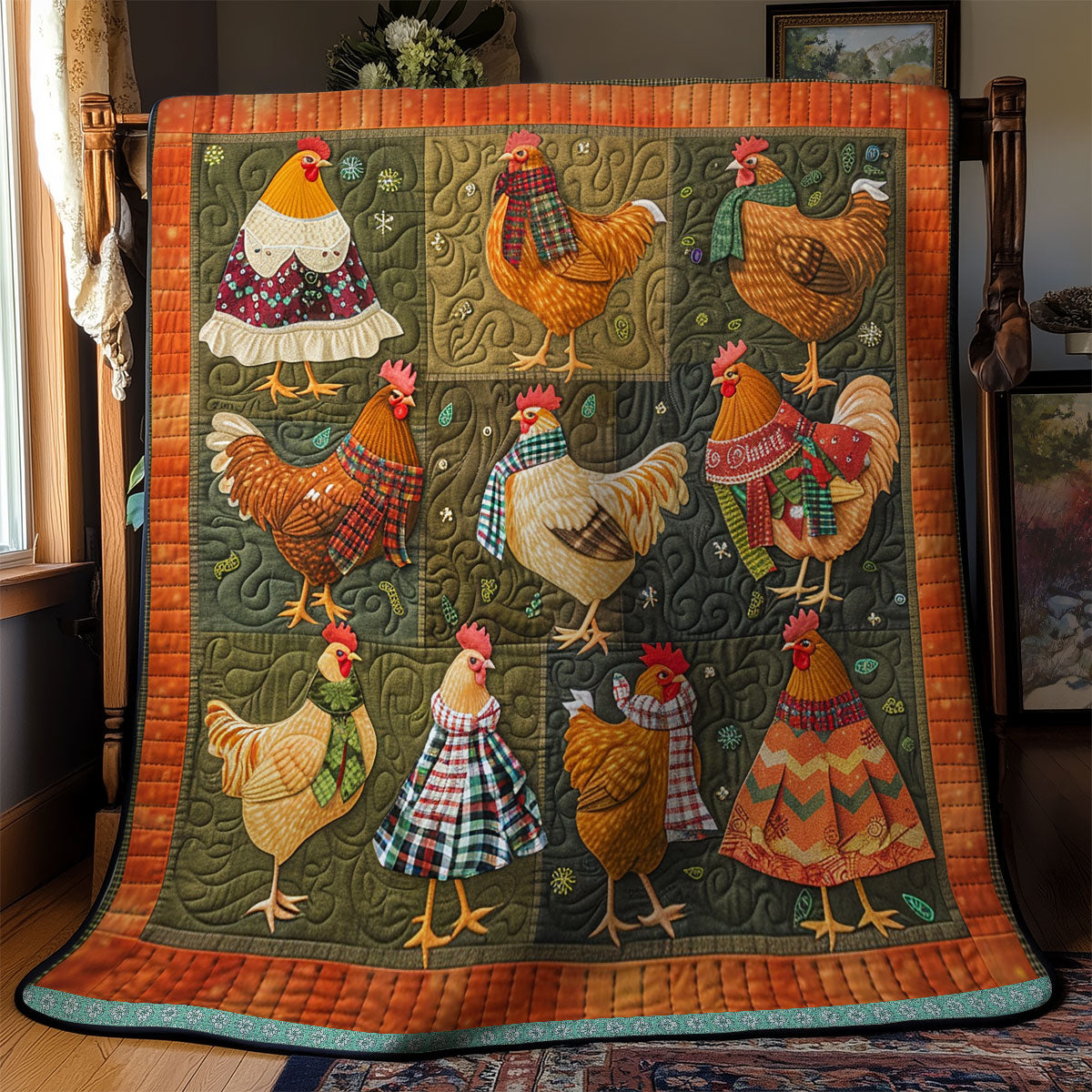 Countryside Roosters XR0409023CL Quilt
