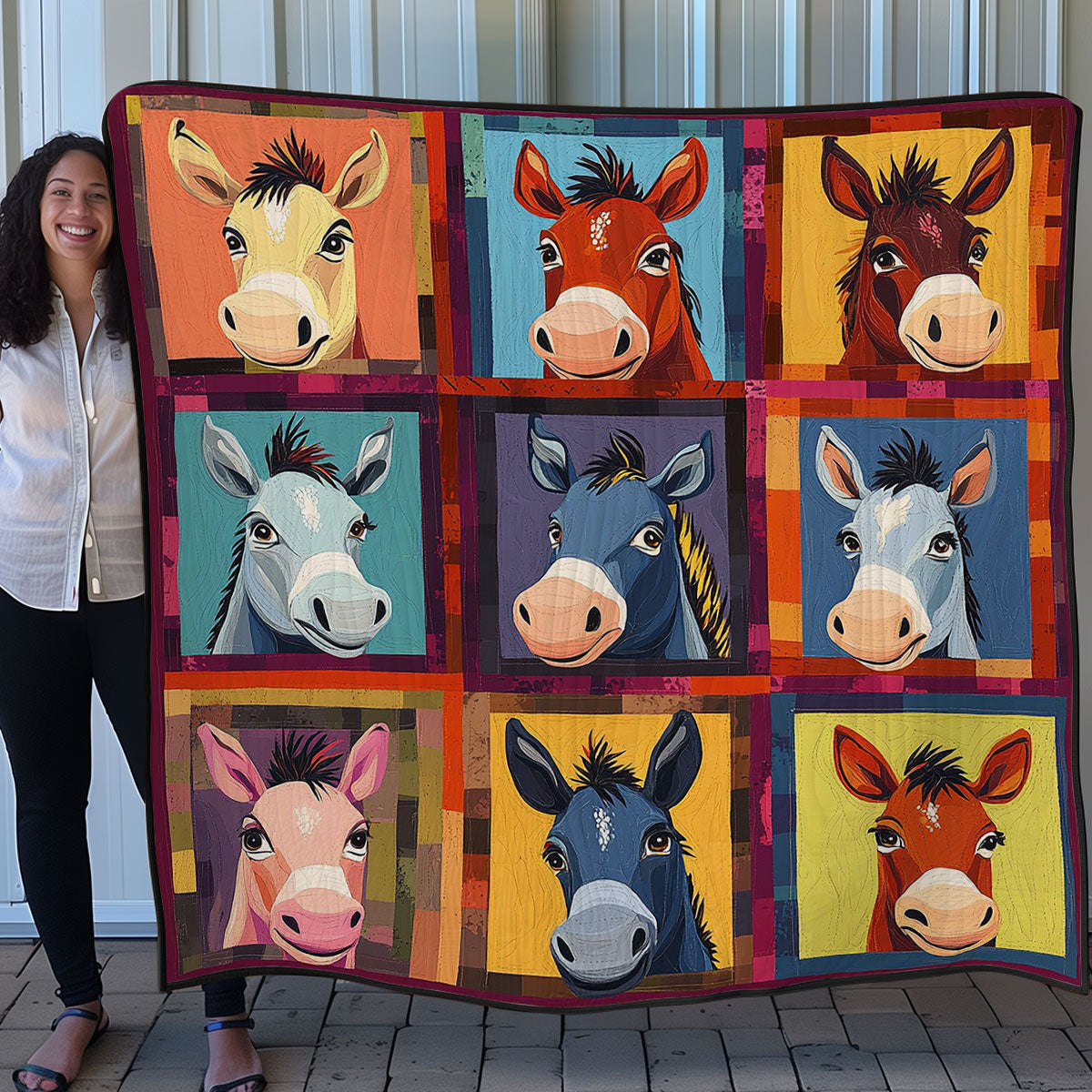 Donkeys Funny WO0608024CL Quilt