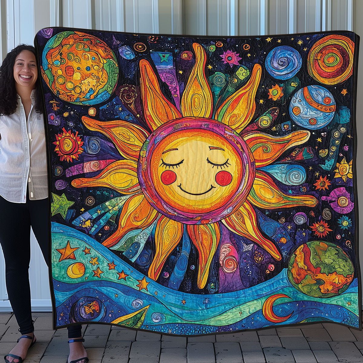 Sun With Hippe Style WO0608035CL Quilt