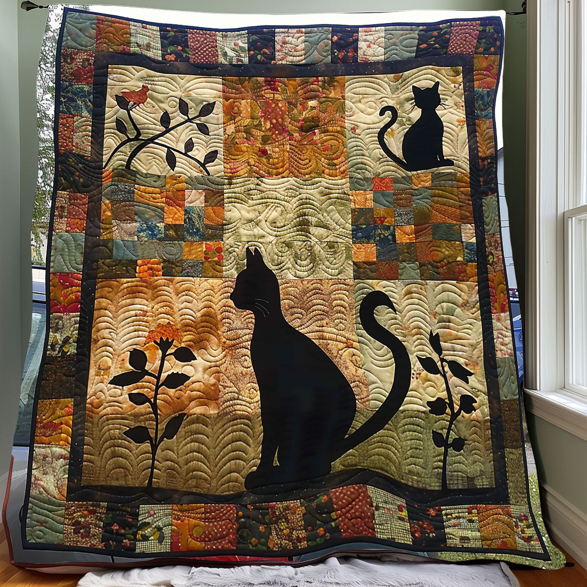 Cat Silhouette XR1106011CL Quilt