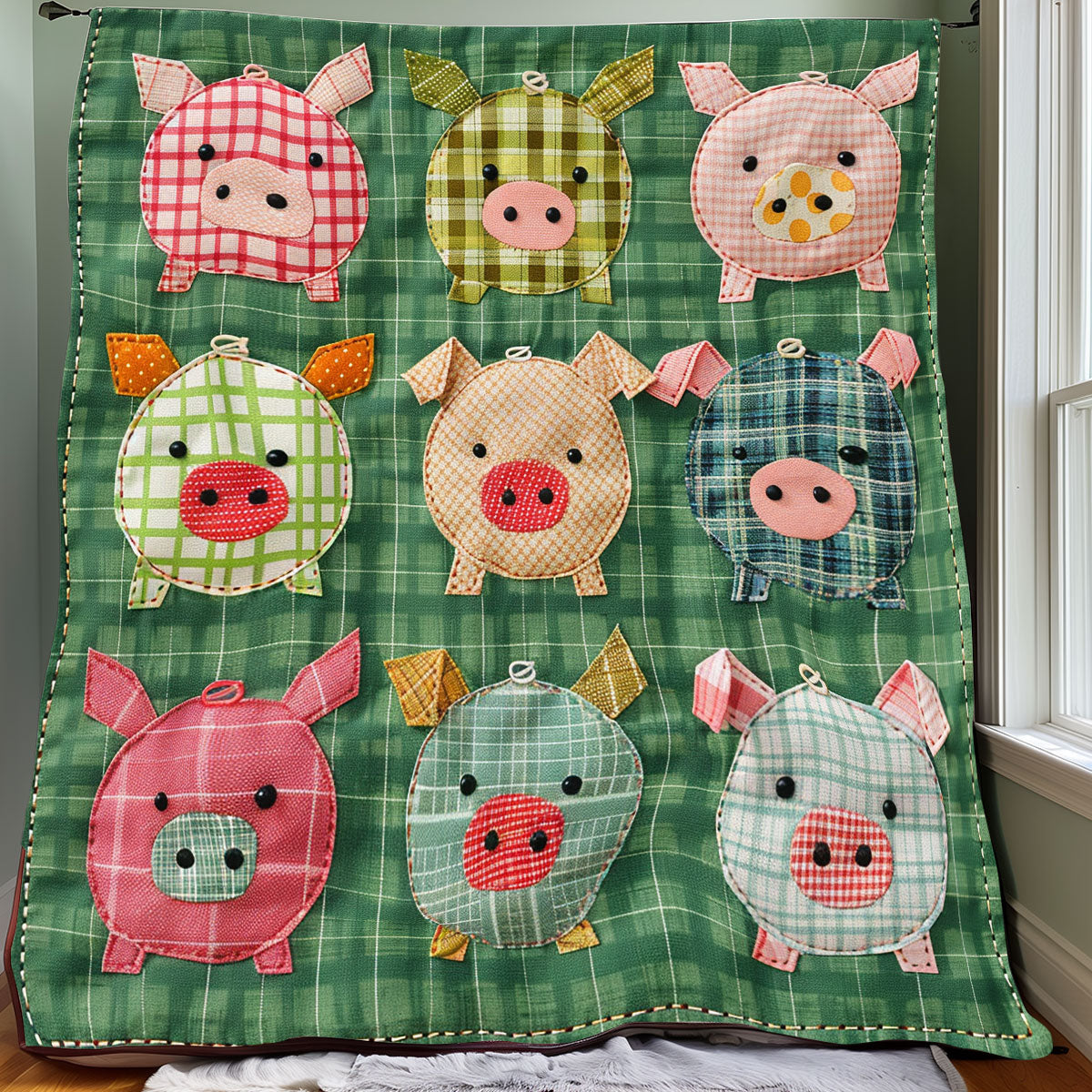 Cute Fabric Pigs XR2607030CL Quilt