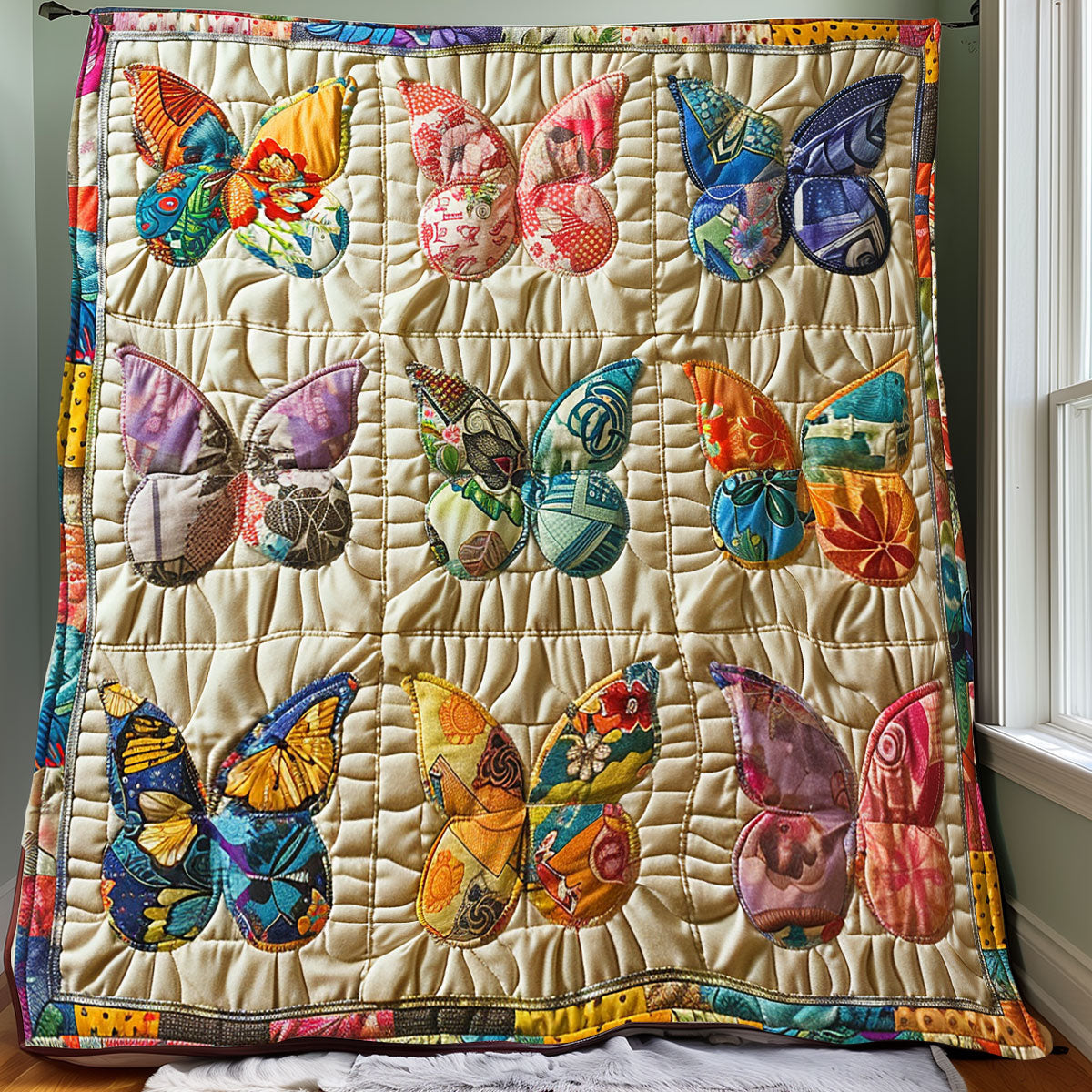 Fabric Butterflies XR2105012CL Quilt