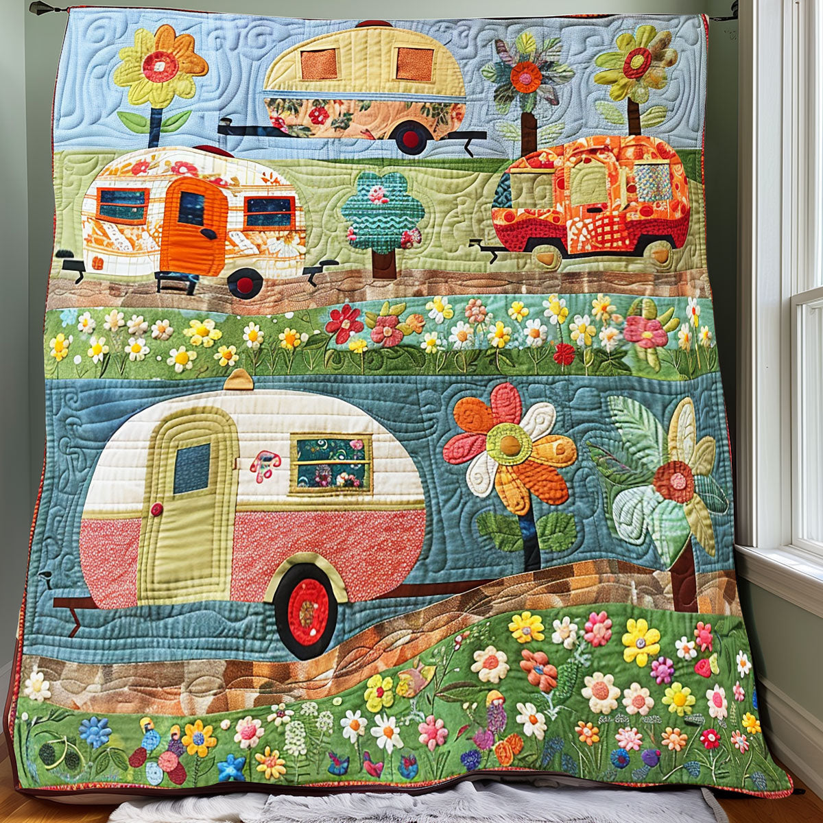 Floral Campers XR2007009CL Quilt