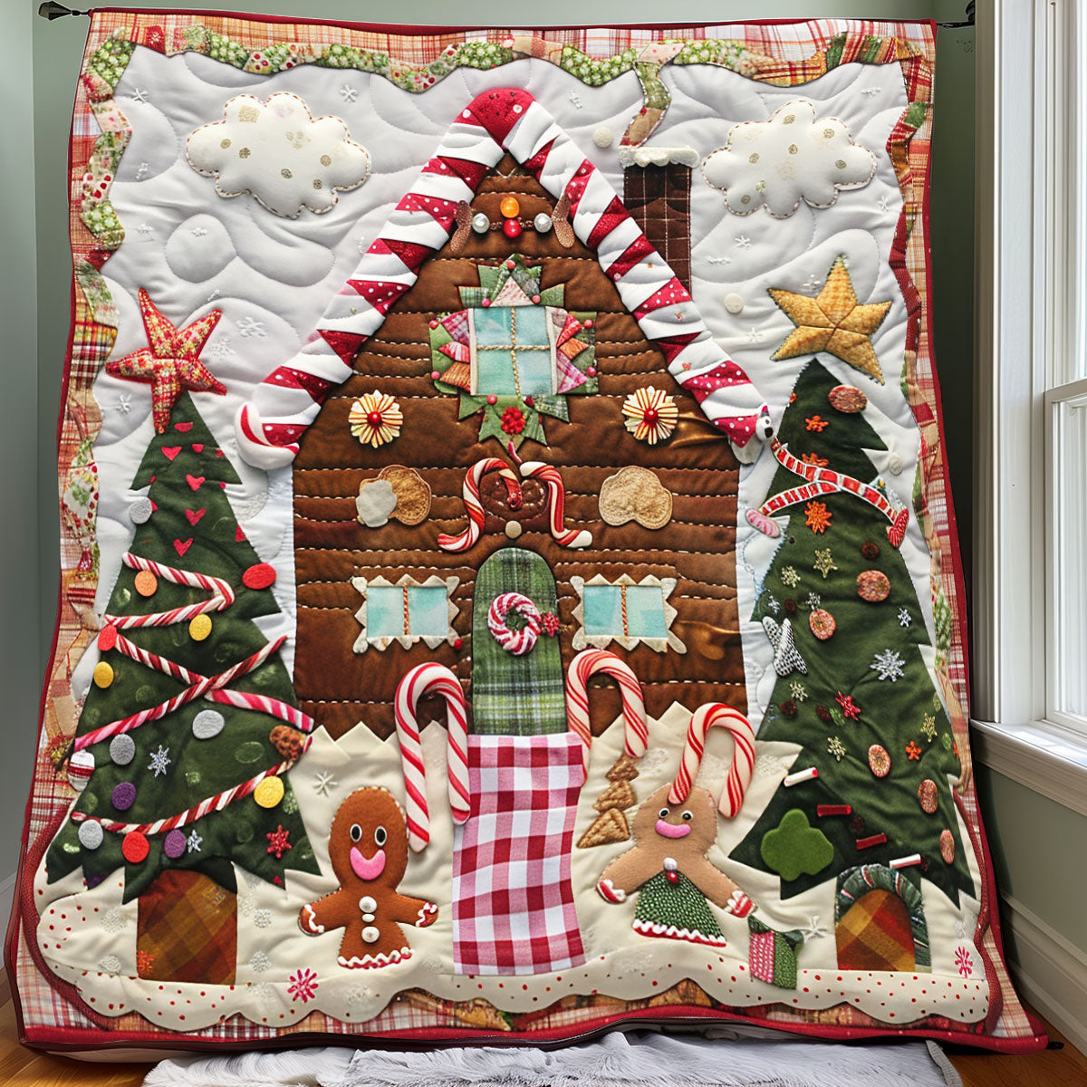 Gingerbread House With Candy XR3107018CL Quilt