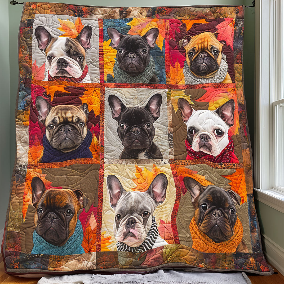 Golden Season French Bulldogs XR3107006CL Quilt