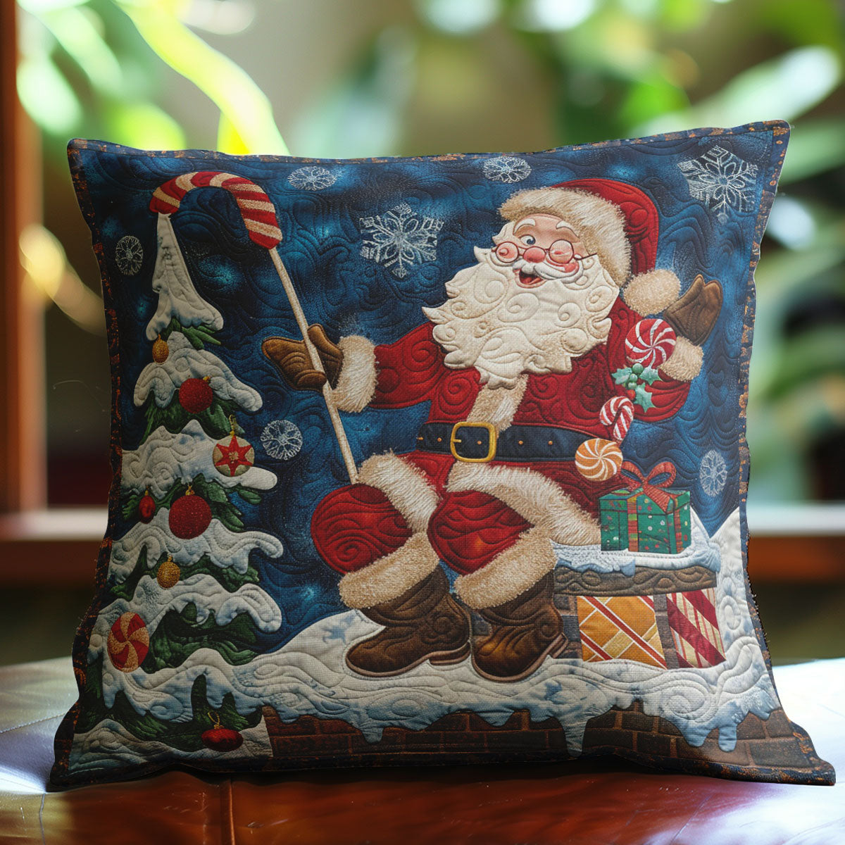 Santa Claus And The Chimney WO2607002CL Quilt Pillow Case