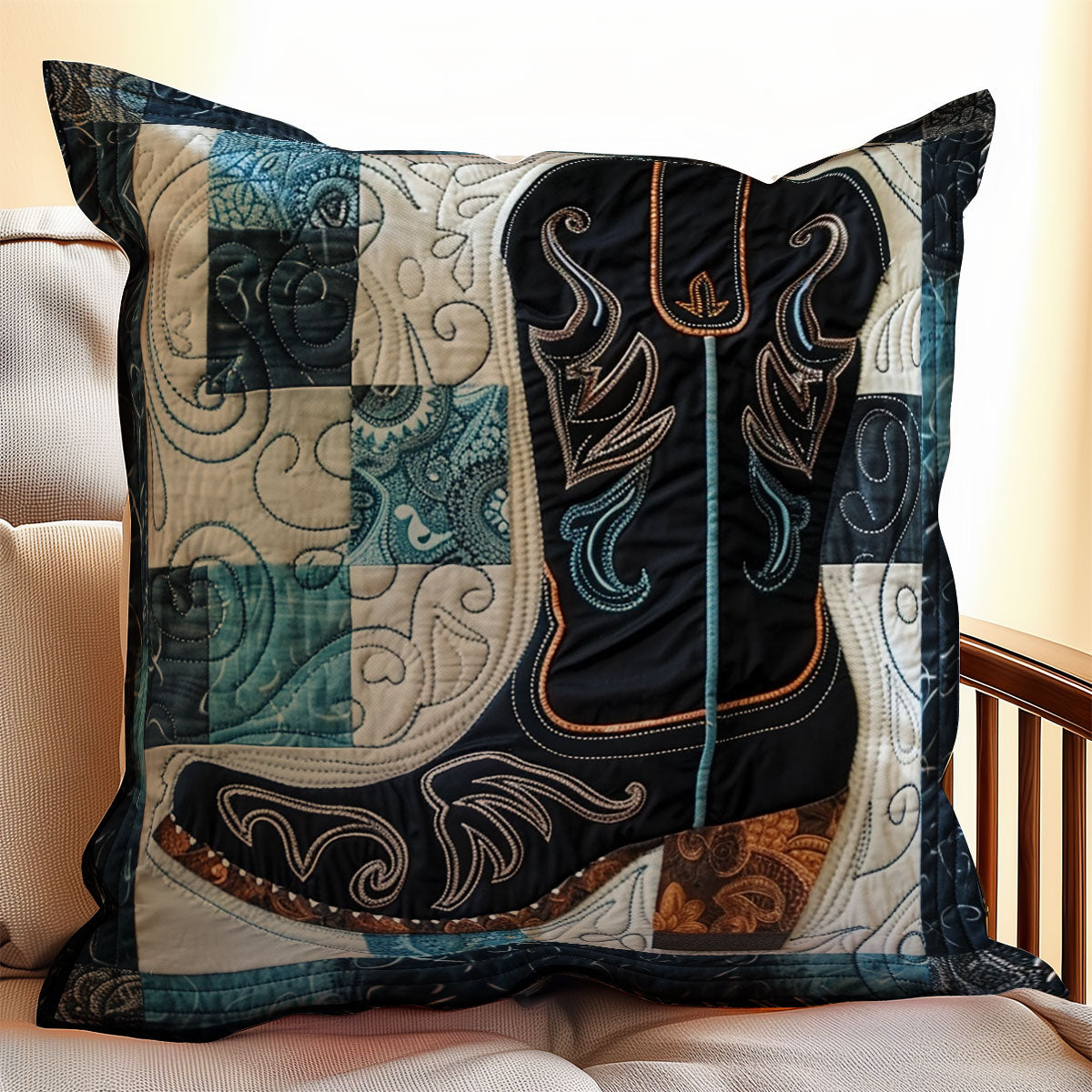 Cowboy Boots XR0507026CL Quilt Pillow Case