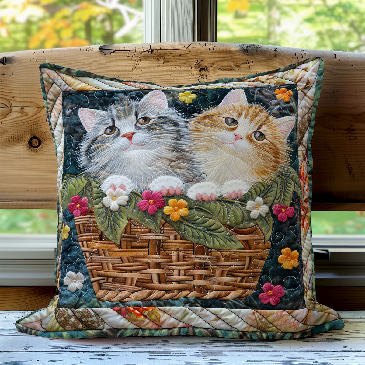 Cats In The Basket WO1608013CL Quilt Pillow Case