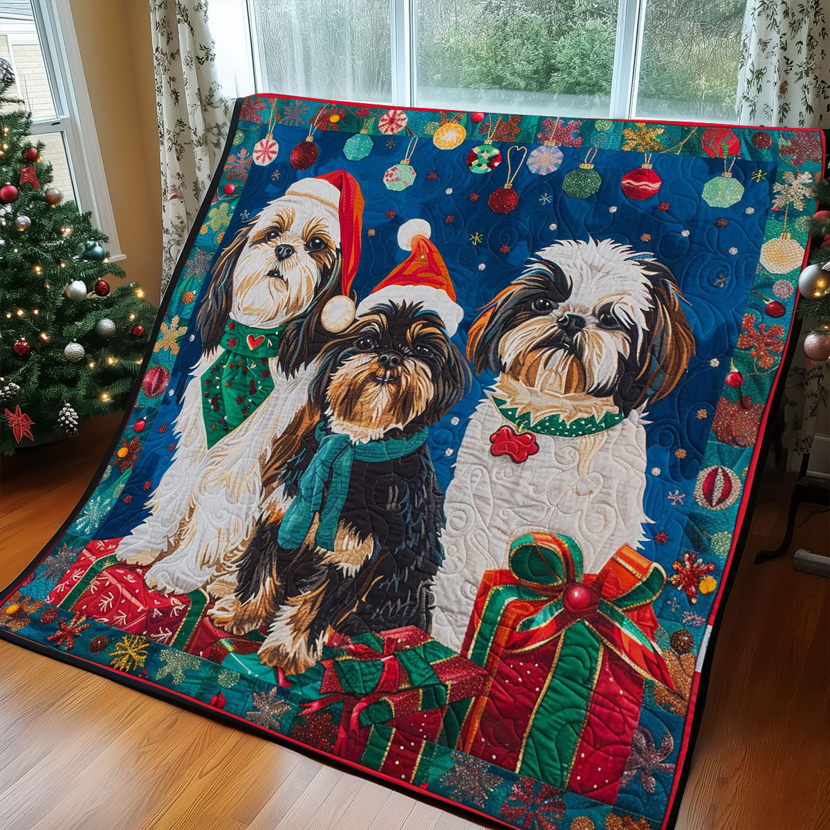 Christmas Dogs WM2408040CL Quilt