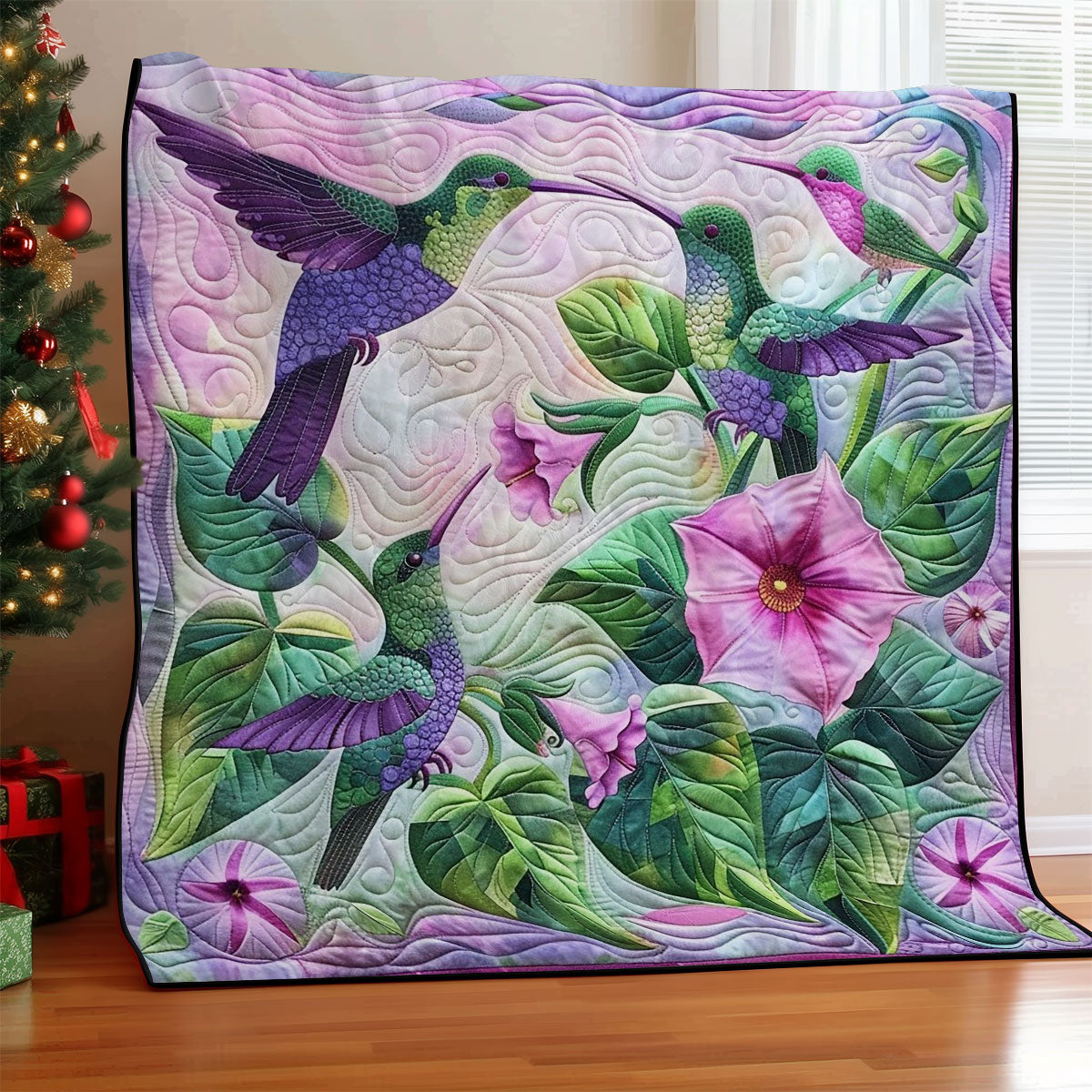 Hummingbirds Purple Harmony WM1908001CL Quilt