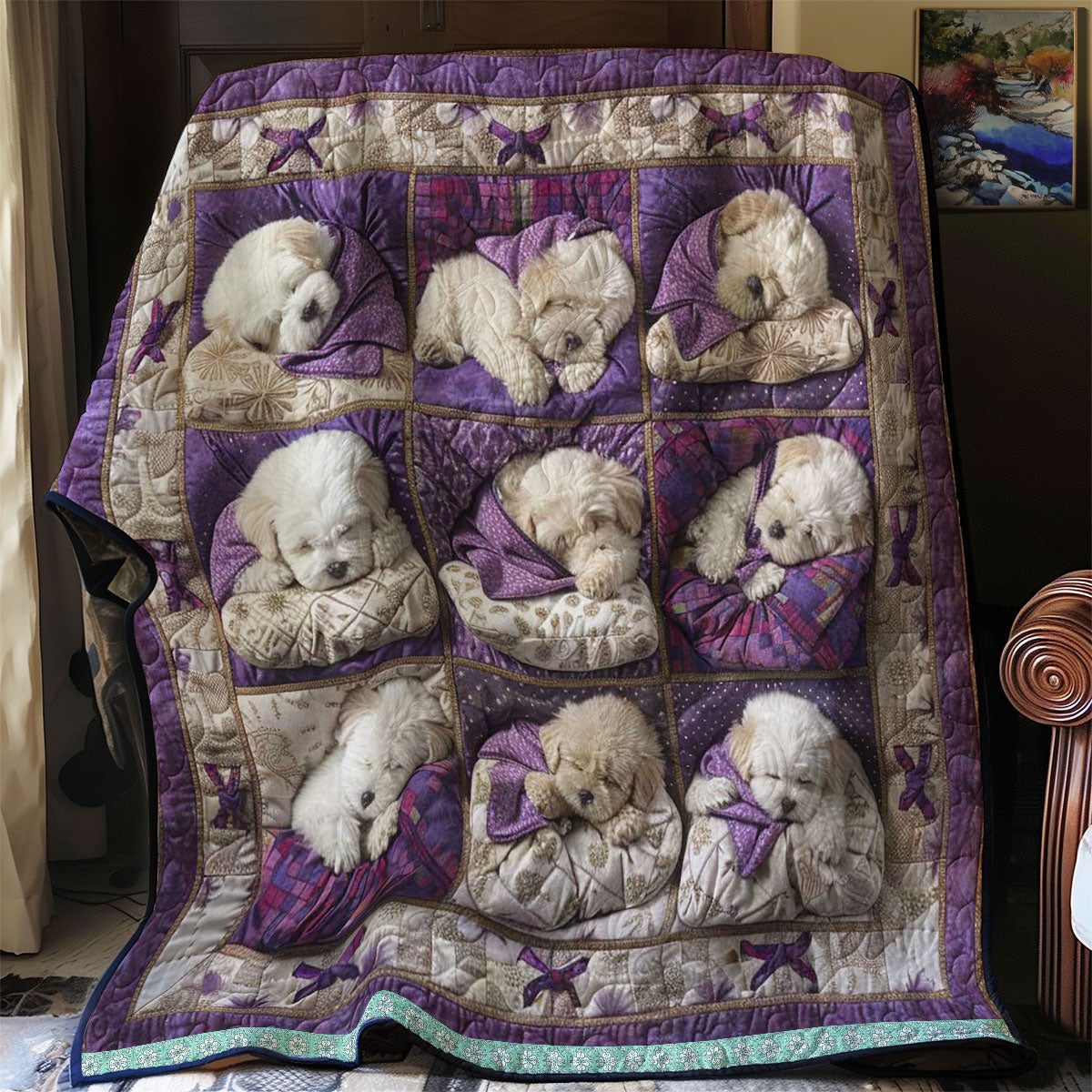 Bichon Frise Furry Comforter WN1209010CL Quilt