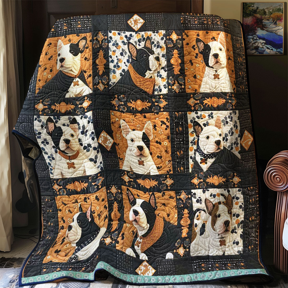 Bull Terriers Cute WN1209027CL Quilt